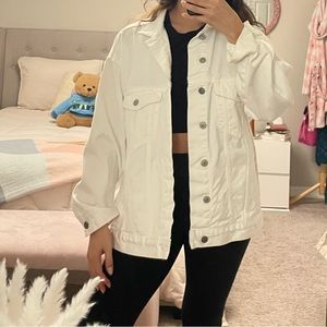 H&M white oversized jacket
